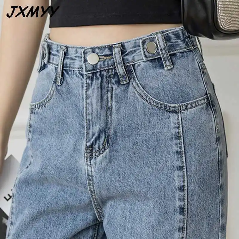 

ICCLEK Jeans women's straight loose spring 2021 fashion new high-waisted thin all-match radish daddy pants wome
