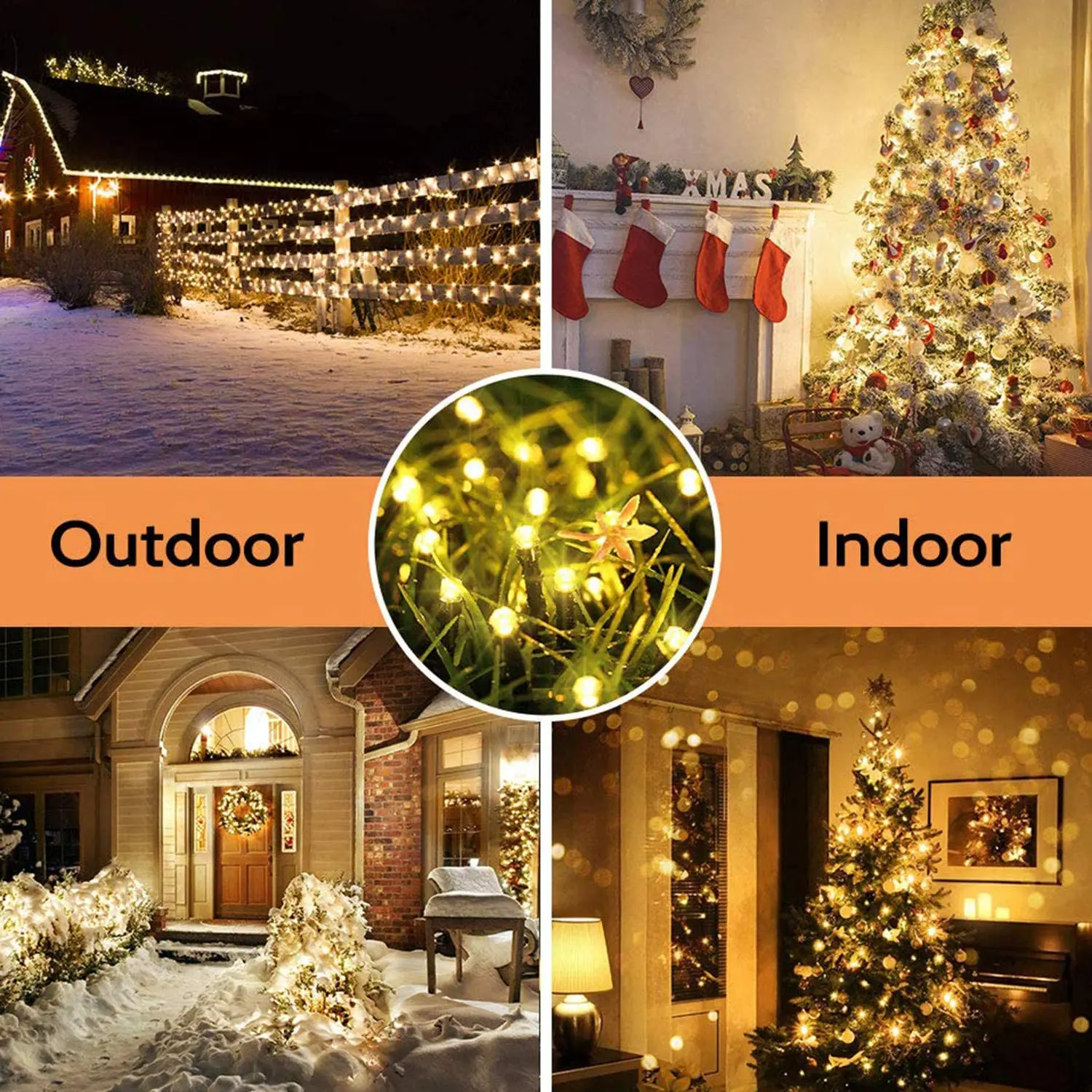 Светодиодные гирлянды на солнечных батареях 8 режимов наружные