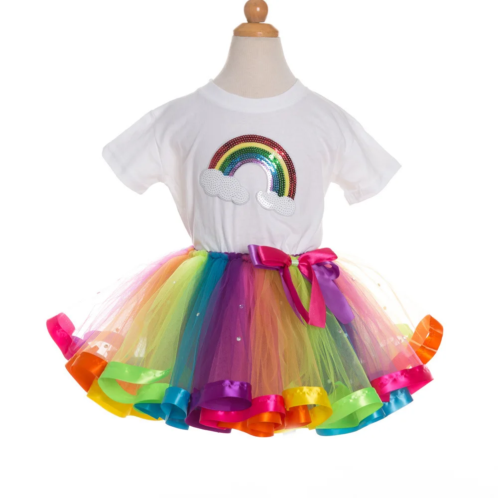 

New Summer Sequin Cake Baby Girl Dress Birthday Party Dress for Girls Princess Dresses Kid Clothes Children Clothing