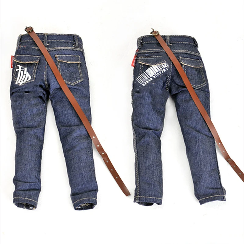 

1/6 Scale Male Jeans for 12 inches Action Figure Doll Body Dressup Mini Soldier Military Modified Clothes With Belt