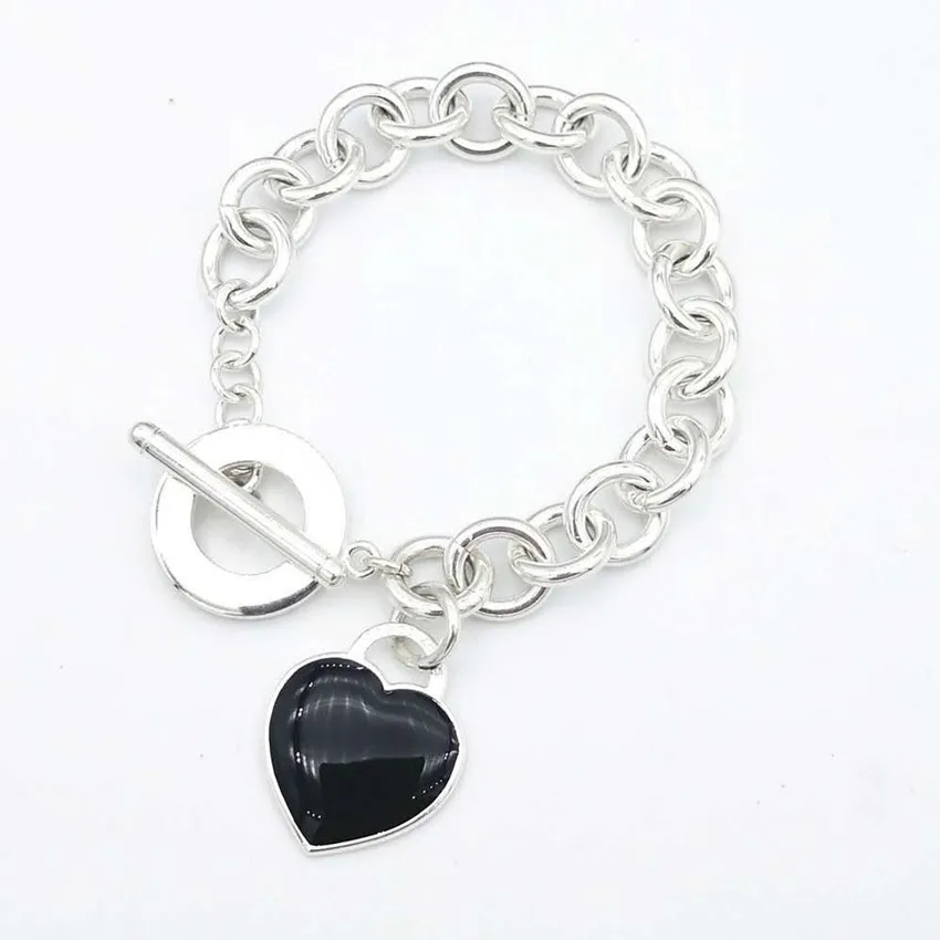 

Ms s925 pure silver heart-shaped enamel bracelet with euramerican popularity valentine's day gift