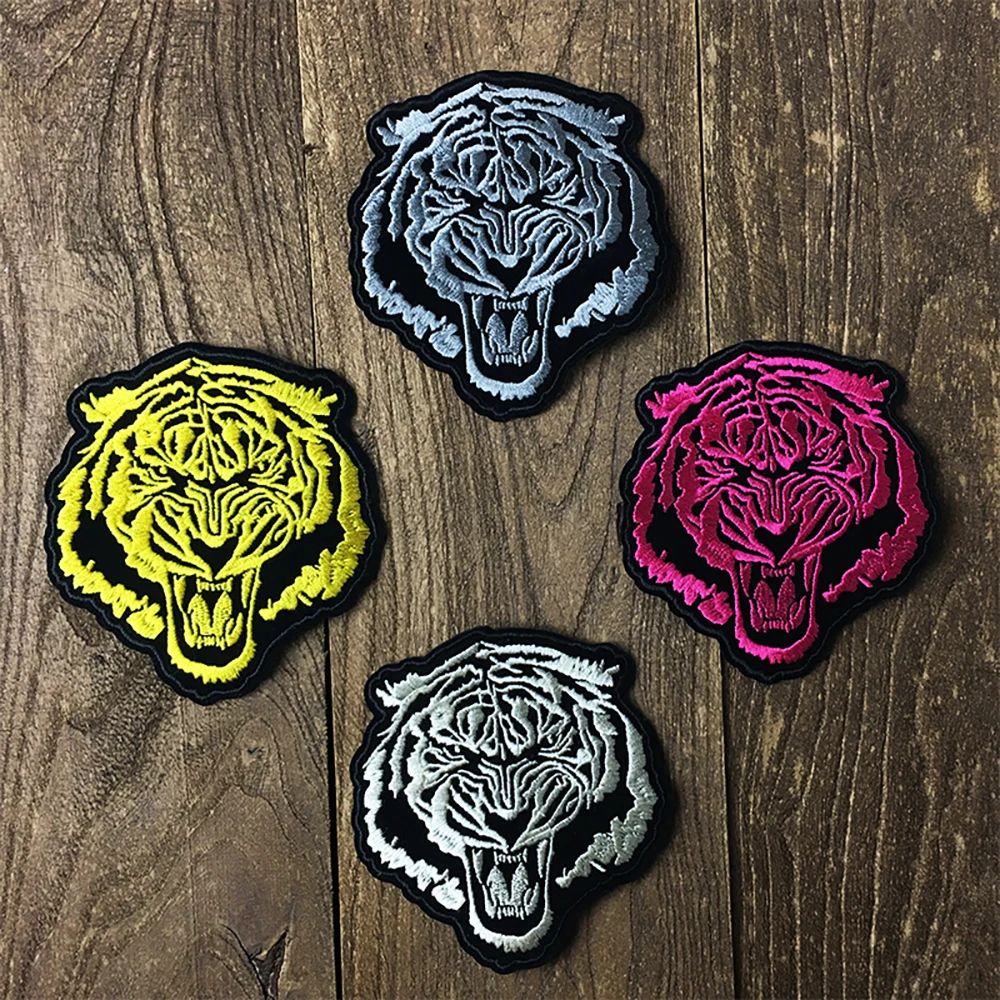 

2Piece Multicolor Tiger Animal Embroidery Patches Applique Clothing Pants Handbags Personalized DIY Thermal Stickers on Clothes
