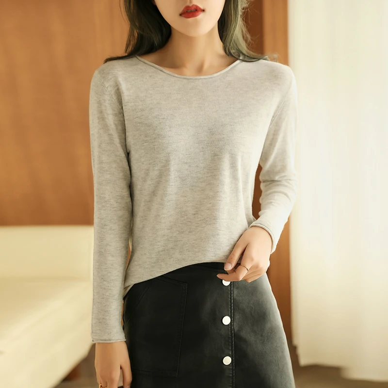 Cashmere Knitted Sweater Women O-Neck Elasticity Long Sleeve Standard Knitwear Autumn Winter Fashion Female Soft S-2XL Jumper | Женская