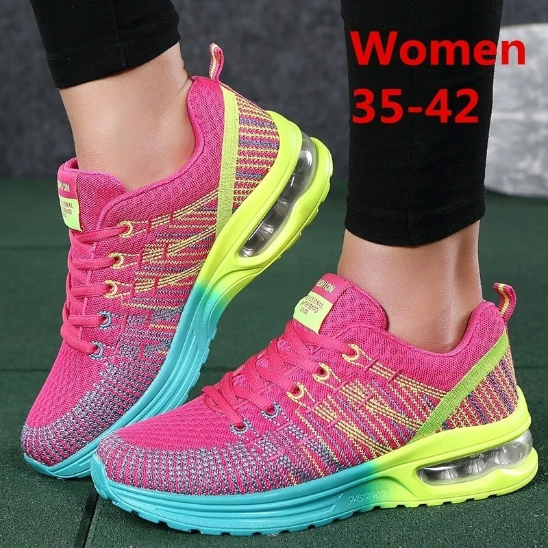 New Womens Running Shoes Breathable Outdoor Female Air Cushion Sports Shoes Lightweight Sneakers Comfortable Athletic Footwear