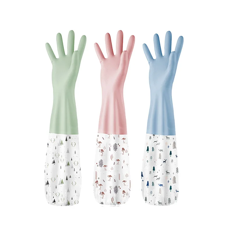 

Резиновые перчатки из ПВХ, водонепроницаемые перчатки для мытья посуды, прочные аксессуары для кухни, 1 пара