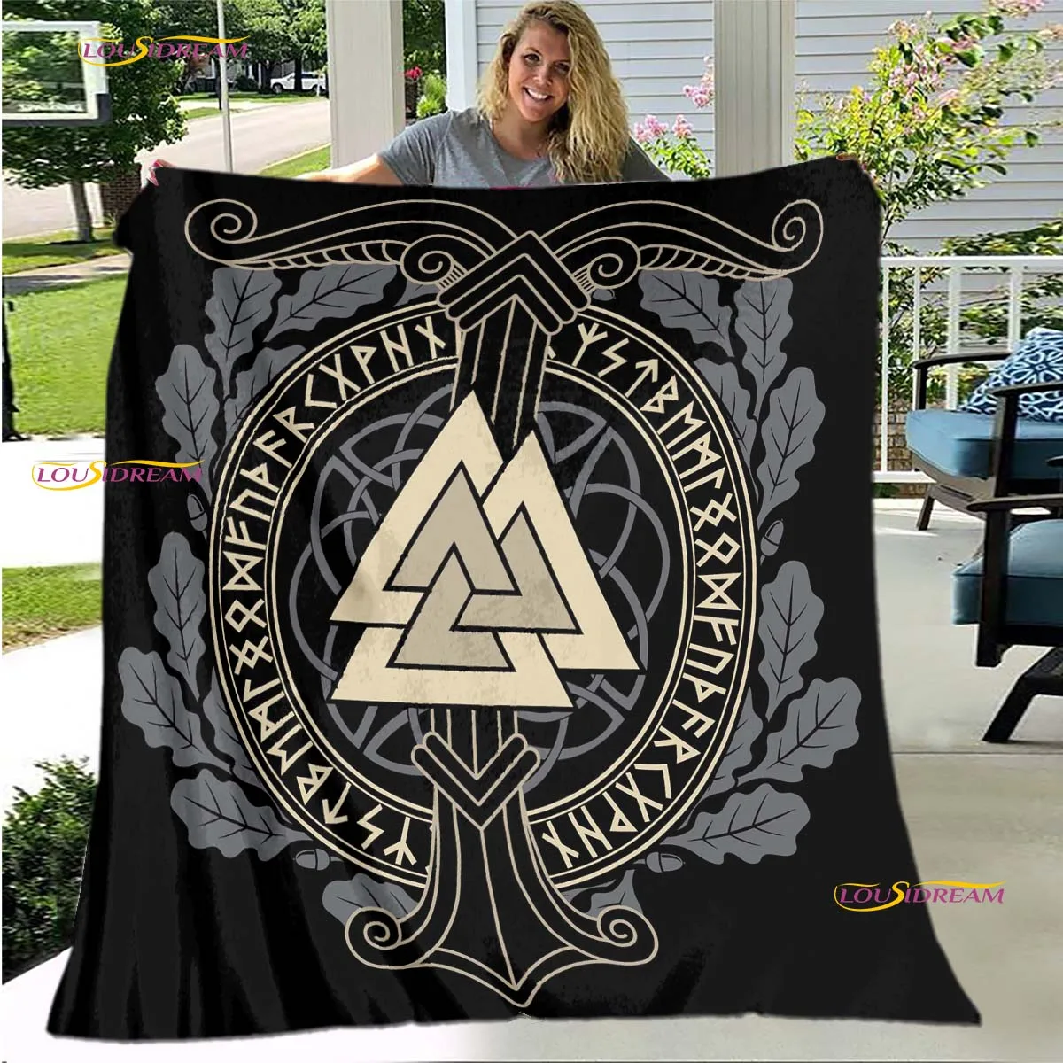 

Blanket Sofa Bed Blanket Super Soft Warm Viking Tattoo 3D Print Blanket Cover Flannel Throw Blanket