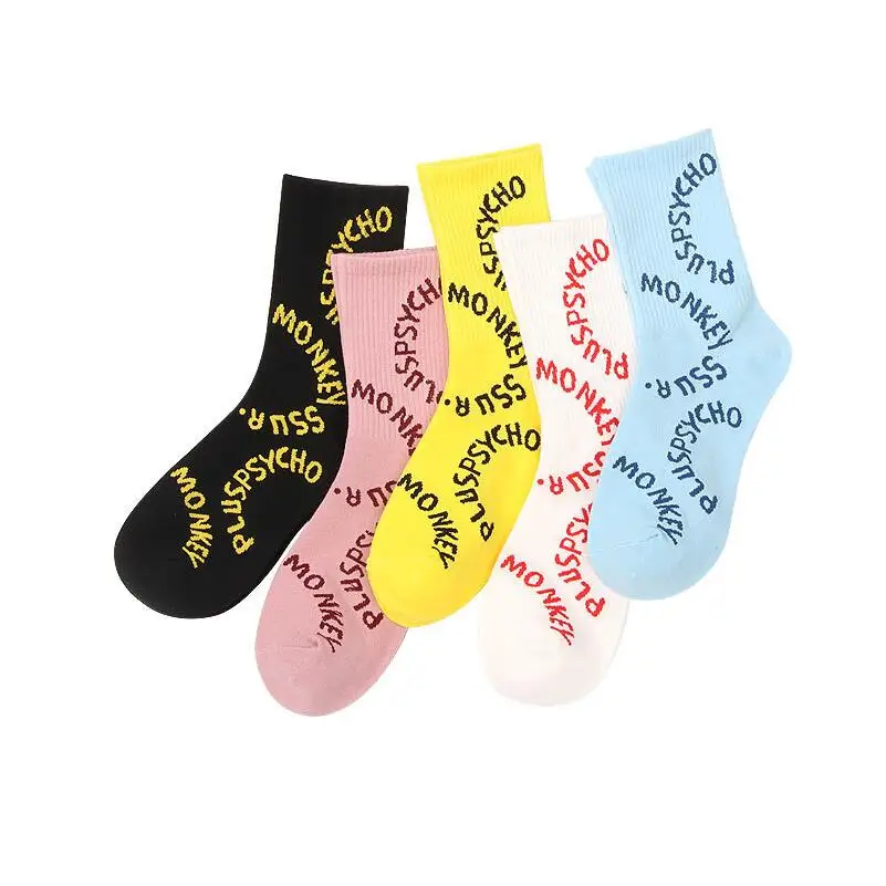 

Женские однотонные хлопковые носки до лодыжки, одежда с буквенным принтом для девочек матросские носки спортивные носки для мальчиков, кор...