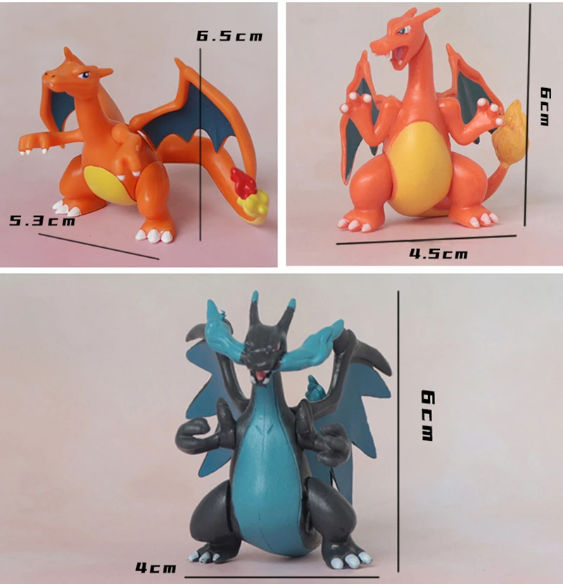 

9pcs Set Genuine Kids Children Halloween Gift Pokemon Anime-action-figures-model Mega Evolution Charmander Charmeleon CharizardX
