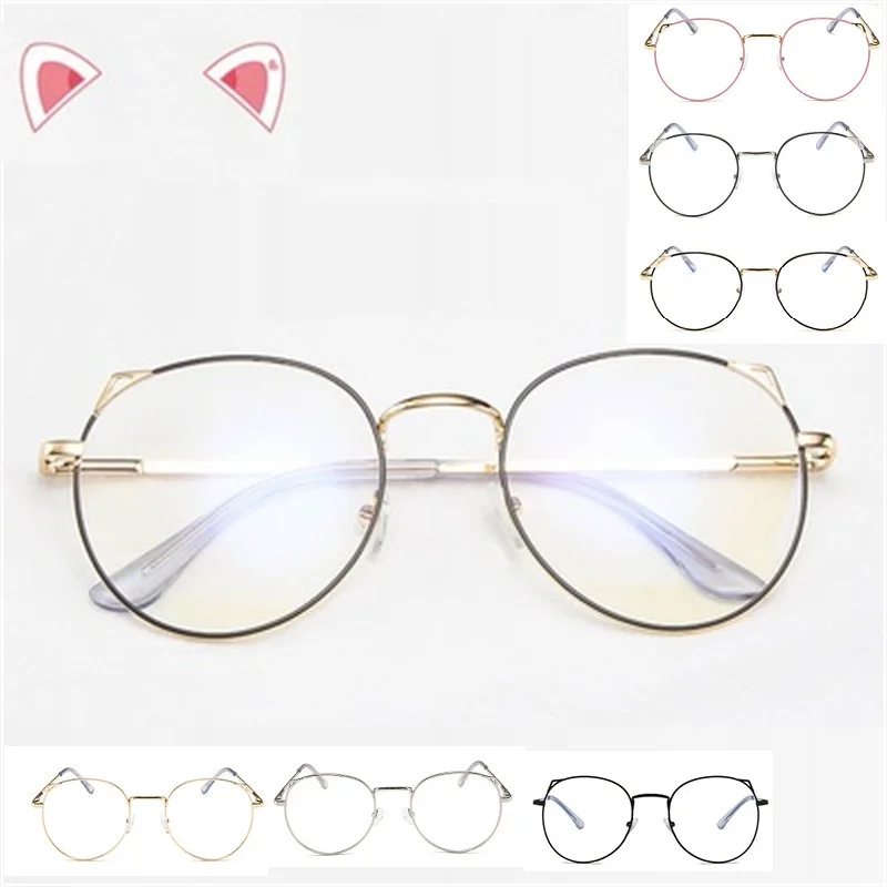 

Vintage Anti Blue light Glasses Frame Round Lens Myopia Optical Mirror Simple Metal Women Men Transparent Eyewear Frames