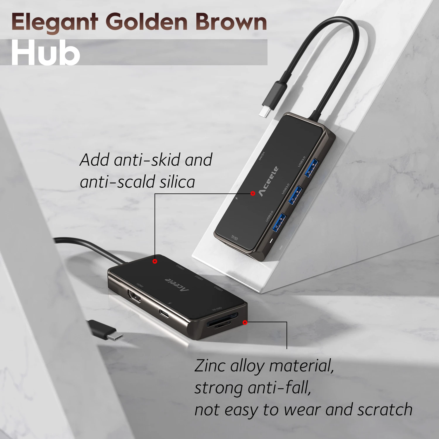 Aceele 7 в 1 нескользящий USB C концентратор 3 0 HDMI питание доставка SD/TF карт ридер порты