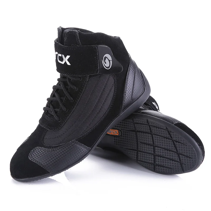 

Motorcycle Cow Leather Boots Street Moto Shoes Motorbike Bike Motocross Racing protective protection boots