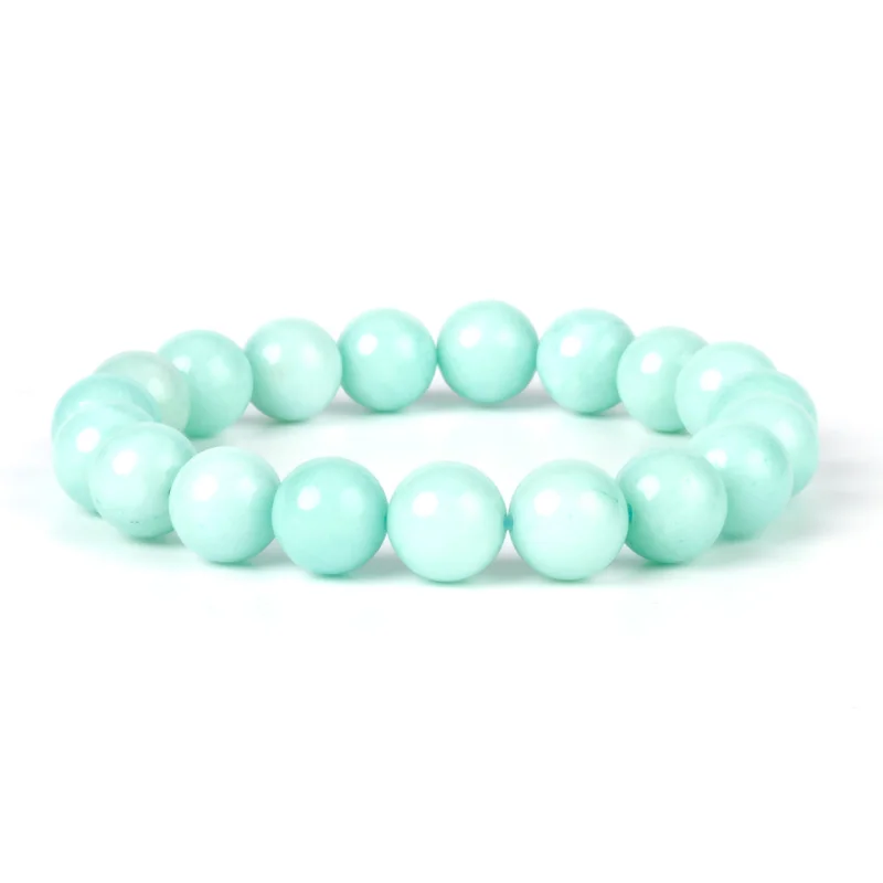 Натуральный зеленый Азия браслет 6/8/10 мм для мужчин и женщин Модный