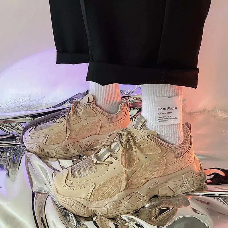 

Men's Sport Shoes Footwear Running Shoes Height Increases Men's Sports Boots Black Shock Absorption Sneakers Male Letni Tennis