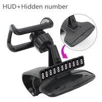 new hud car dashboard phone stand 360%c2%b0 adjustable gps car clips holder hidden parking number for mobile phone car stand support