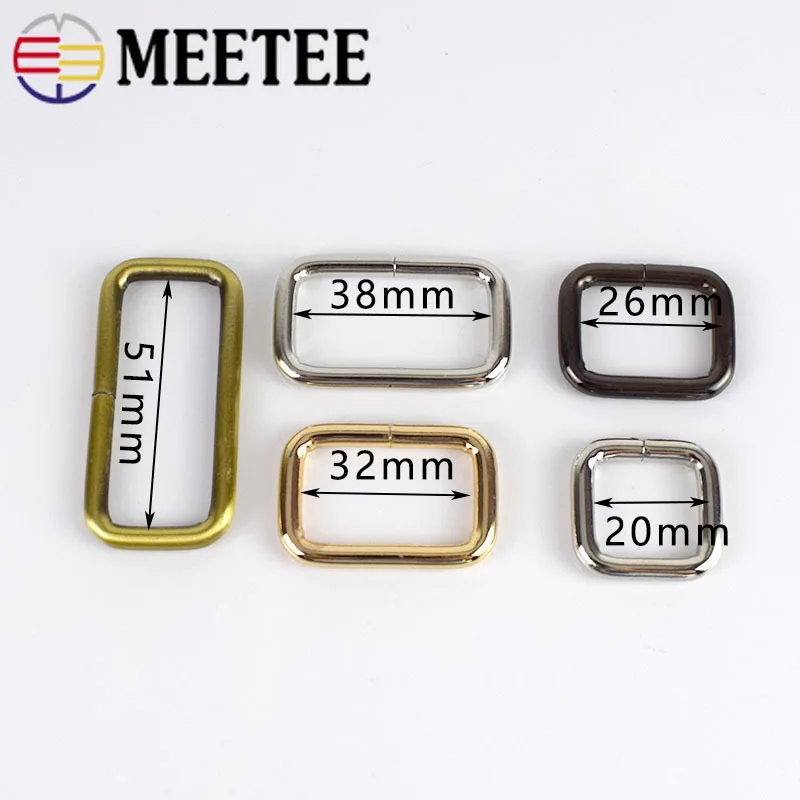 10 шт., Meetee, прямоугольные металлические пряжки, тесьма, ремень, лента, пряжка, застежка, ремешок для сумки, зажимы, регулятор, сделай сам, аксессуары, F4-5