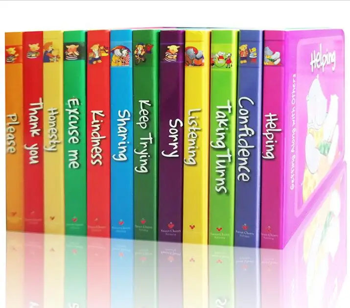 12 books/set A Case of Good Manners English board book children educational picture story pocket book 11*11cm for 2-6 years kids