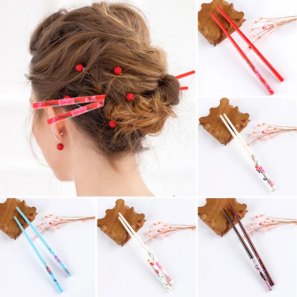 Шпилька для волос ручной работы 2 шт./компл. винтажная живопись заколка красочная