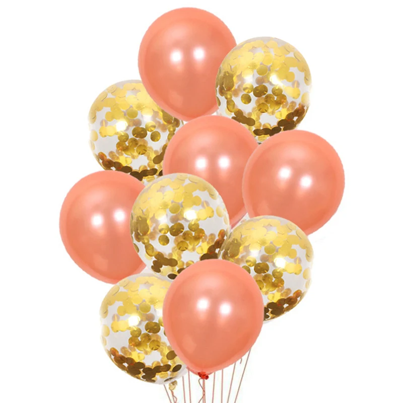 

12 inch rose gold latex ball sequined confetti balloon set golden balloon birthday party wedding atmosphere decoration balloon
