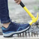 Мужские защитные ботинки со стальным носком, Военные боевые ботильоны, защита от ударов, Рабочая защитная обувь, кроссовки