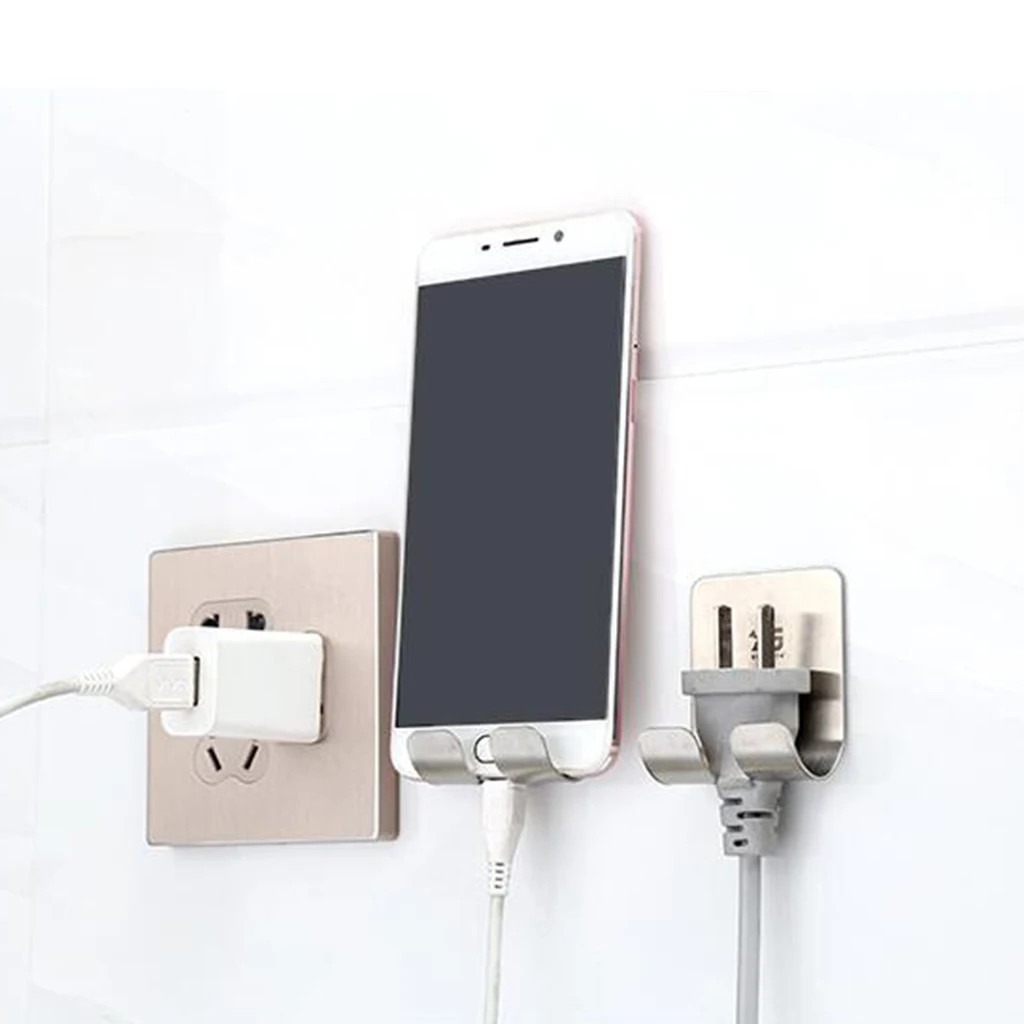 

Power Plug Socket Hook Rack Holder Hanger Office Home Wall Decor Organizer