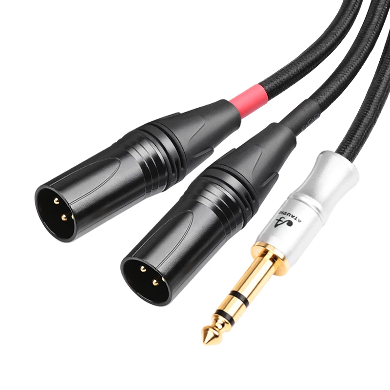 Hi-Fi 6 5 мм к 2XLR высококачественный кабель 6N OFC стерео разъем TRS двойному XLR