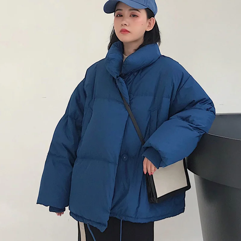 

Winter Thicken Warm Women's Parka Jacket Korean Style Stand Collar Cotton Padded Women Coat Blown Thicken Jackets Female