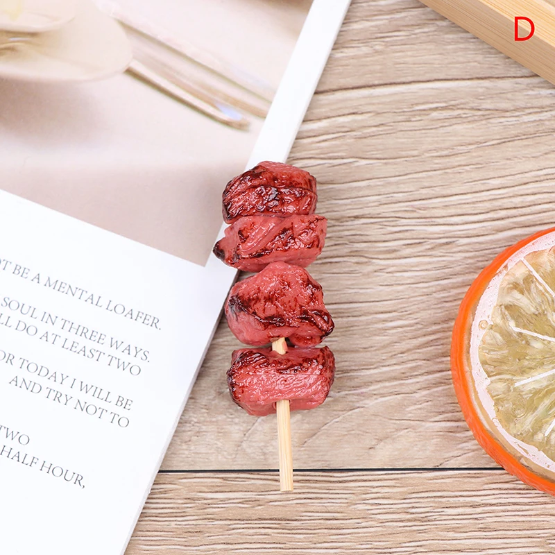 

1pc Mini Pretend Play Food Toy Simulation BBQ Miniature For Doll House Kitchen Decoration Crafts Toys For Children