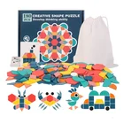 Новые красочные деревянные 3D головоломки геометрической формы, Детские деревянные игрушки, детские развивающие игрушки Монтессори для детей