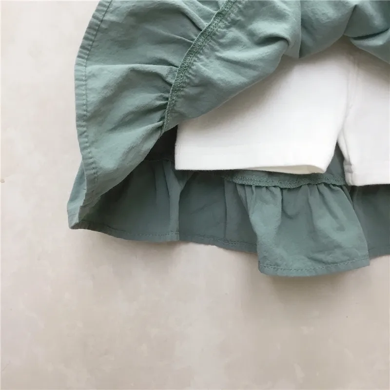 

2021 Summer New Girls Skirt Korean Solid Casual A Line Clothes