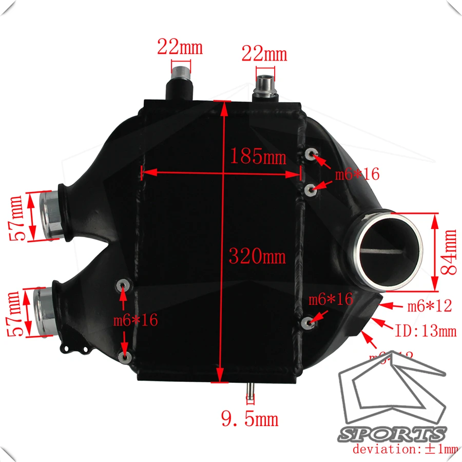 Двойное Верхнее Крепление Intercooler RAW подходит для B MW 15 18 M3(F80)/M4(F82/83) 8082R Black|Радиаторы