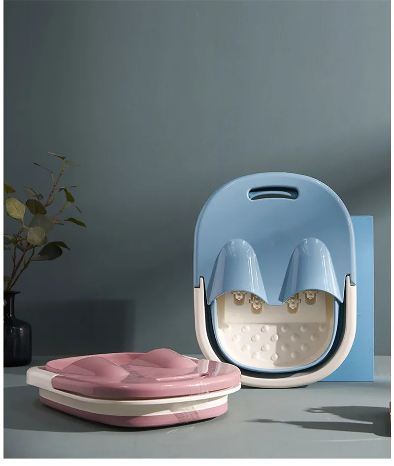 Ванна для мытья ног с крышкой ванночка массажа и педикюра портативная складная