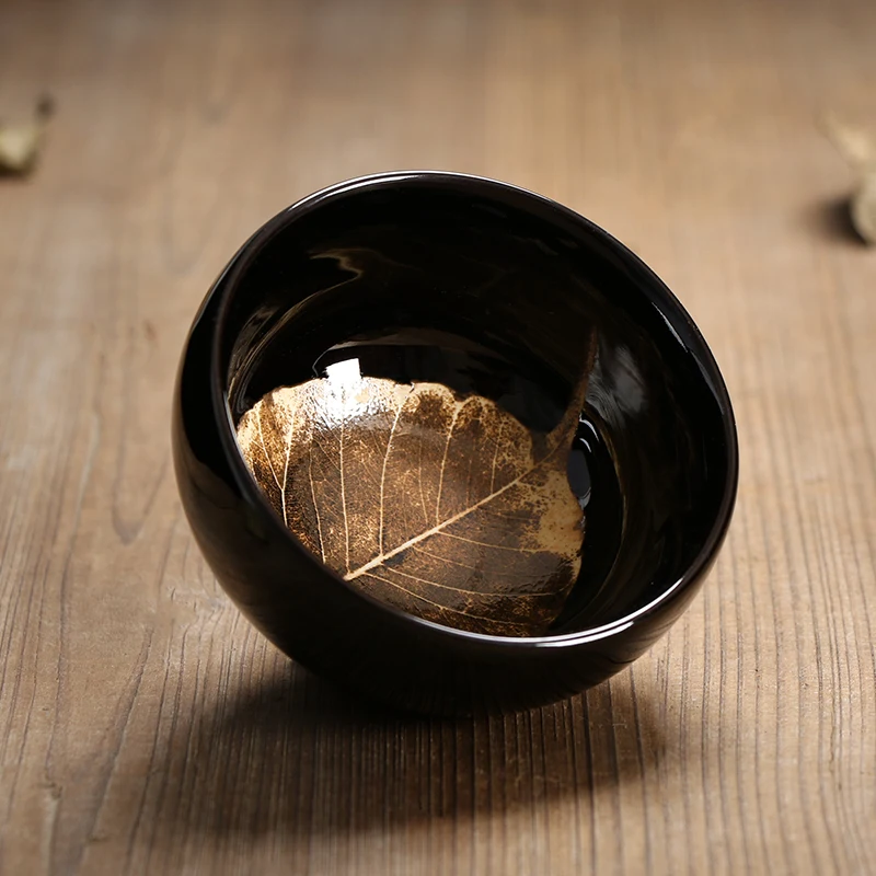 JIANZHAN Chinese Song Dynasty Style Jian Ware Porcelain Bowl Rare Leaf Leave Tea Cups Espresso Coffee Mug Teaware Crafts Giftbox | Дом и сад