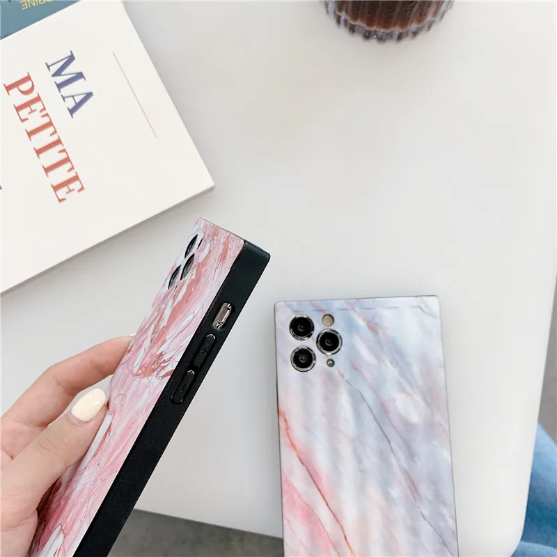 Модный коралловый красный мраморный текстурный чехол для телефона iphone 11 Pro Max 7 8