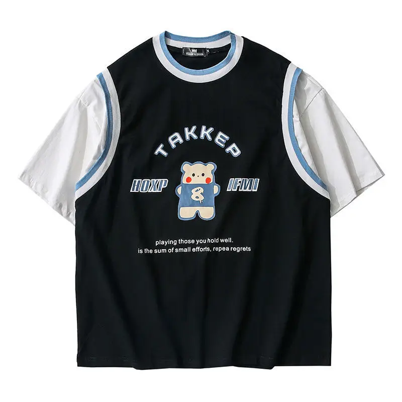 Футболка женская хлопковая большого размера в стиле ретро преппи | Женская