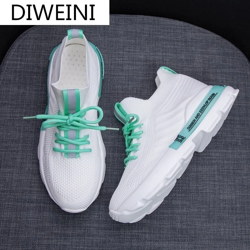 

2021 Fashionable Women's Shoes Comfortable Lace-up Casual Shoes Women's Mesh Breathable Sneakers Spring Walking Platform Shoes
