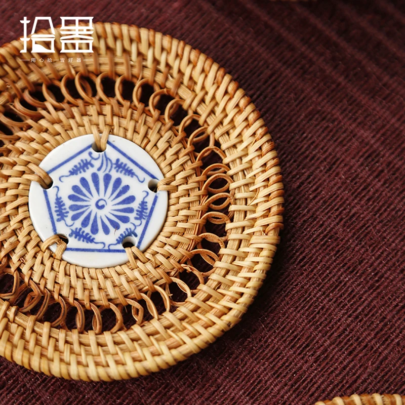 Новинка 2019 подставка из ротанга тканый коврик для чайника изоляционный чайной