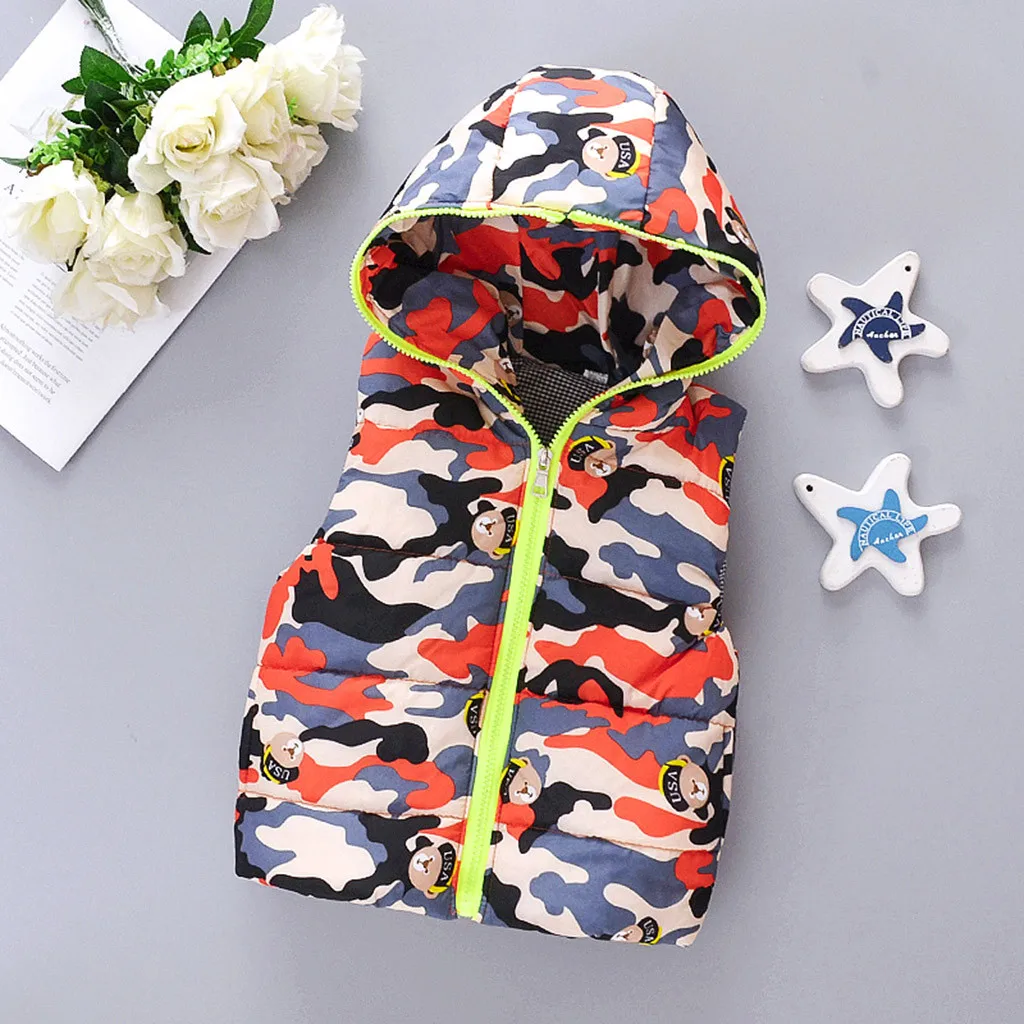 Детский жилет для маленьких мальчиков и девочек куртка пальто зимняя теплая