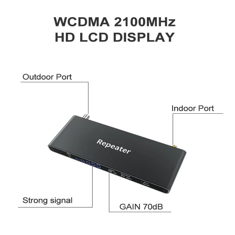 

Band 1 WCDMA 2100MHz Cellular Signal Booster Repeater Amplifier LCD Display Mini Size Cell Phone WCDMA Booster Set Yagi Antenna