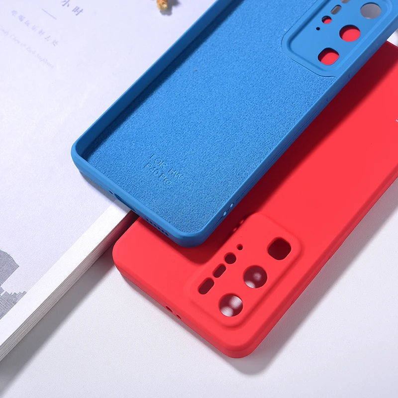 original huawei p40 soft touch liquid silicone phone back protective cover case for huawei p 40 p40 pro luxury shockproof shell free global shipping