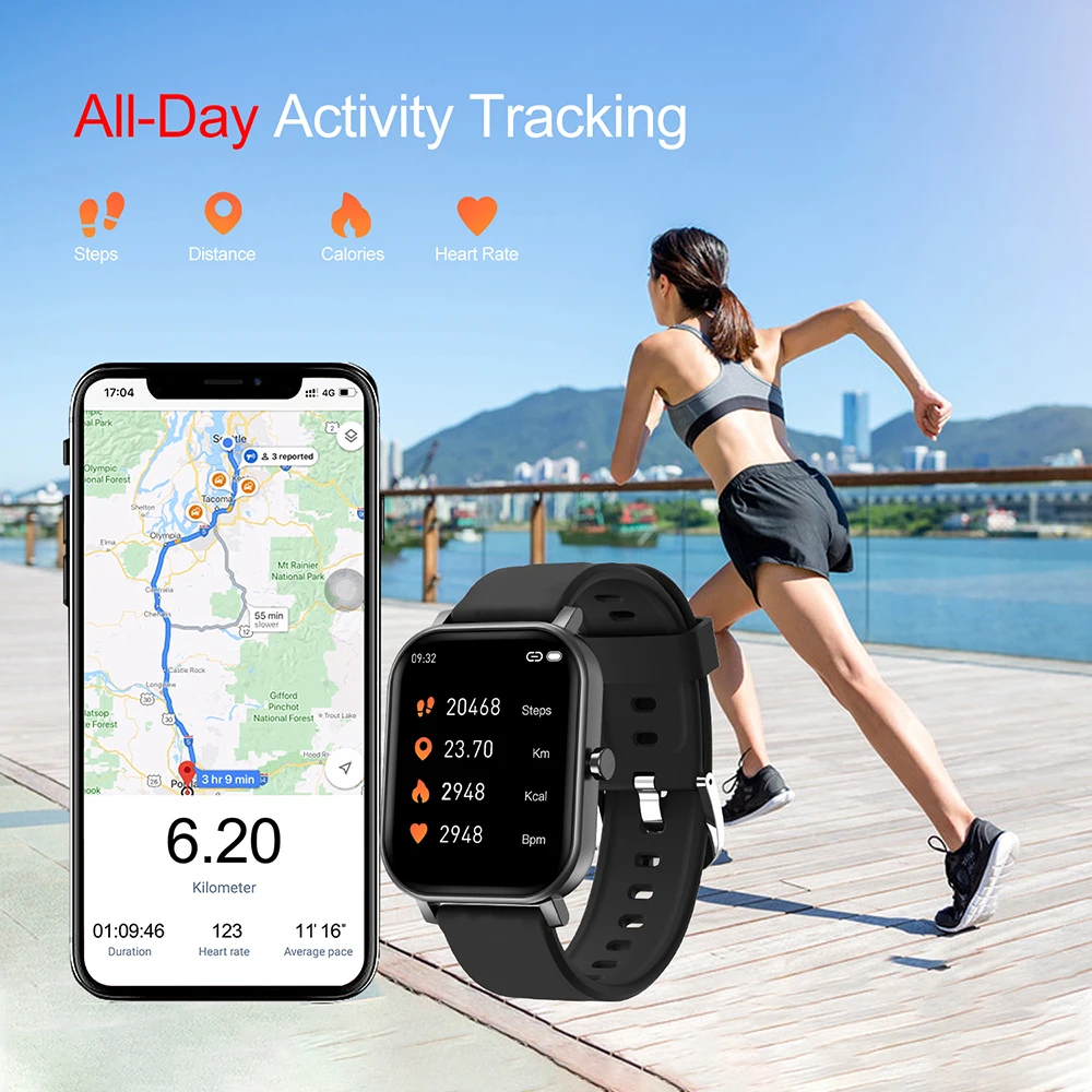 allcall s10 1 69 inch 2021 smart watch men fitness tracker heart rate sleep alarm clock women smartwatch for android ios phone free global shipping