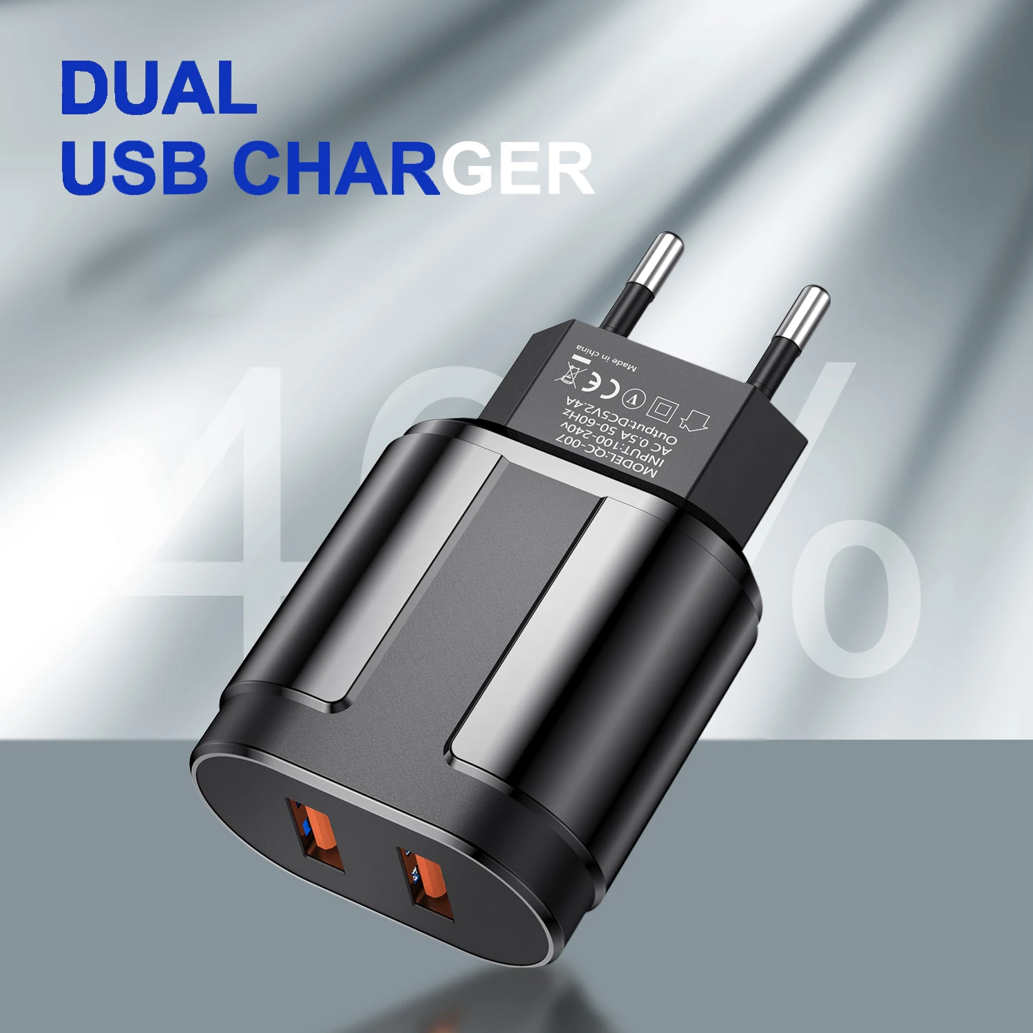 GTWIN Quick Charge EU/US Plug 2.4A двойной USB адаптер для быстрой зарядки настенное