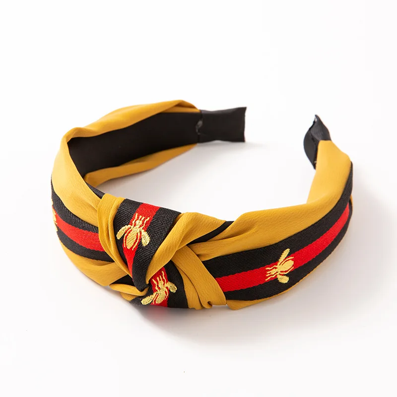 

Women Headband Cross Top Knot Hair Bands Bee Solid Color Girls Hairband Hair Accessories Twisted Knotted Headwrap