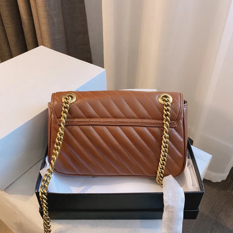 

Bags For Women 2021 New Luxury Handbags Fashion GG Shoulder Messenger Marmont Ladies Leather Big Chain Bag Quilted Bag Designer