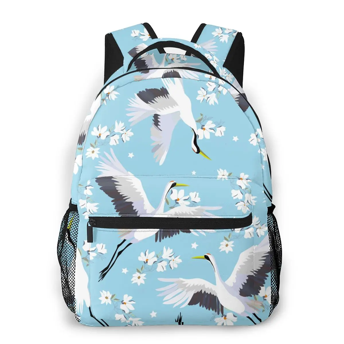 

OLN Women Backpack with Multiple Using Women Backpacks Crane Flying Bird And Flowers Female School Bag Girls Travel Bag