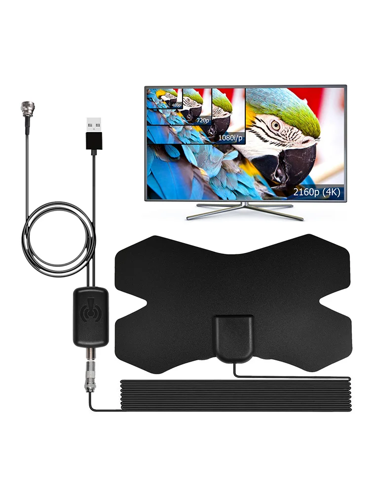 

2021 Newest HDTV Antenna Amplified HD Digital TV Antenna 250+ Miles Range Amplified Booster Active Indoor Aerial HD Flat Design