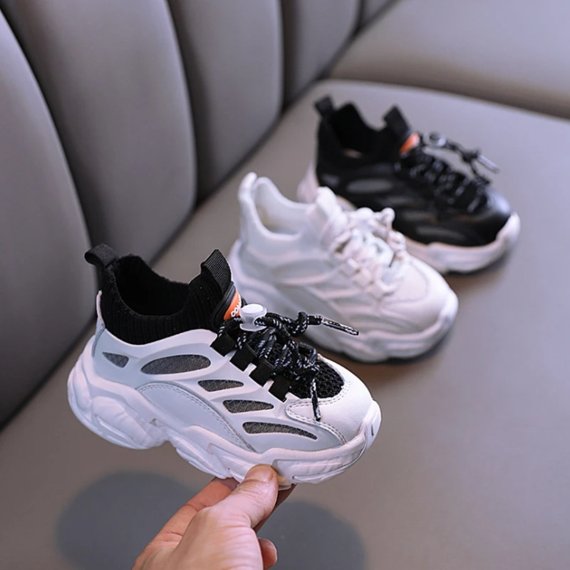 

DIMI 2021 Autumn Children Casual Sport Shoes Fashion Breathable Knitting Soft Bottom Non-Slip Kids Sneakers For Boys Girls