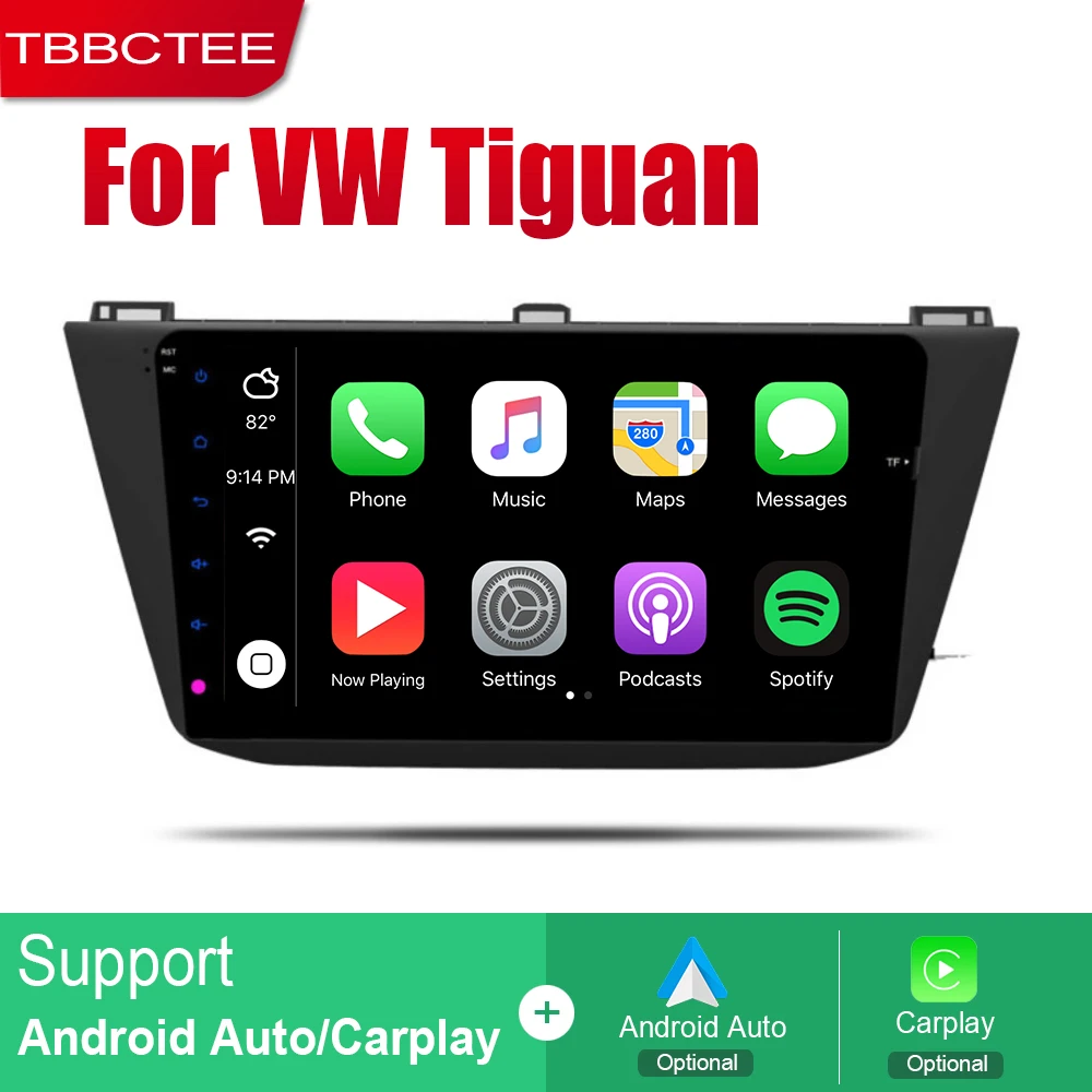 Автомобильная мультимедийная система TBBCTEE 2 Din Android для Volkswagen VW Tiguan 2016 ~ 2019
