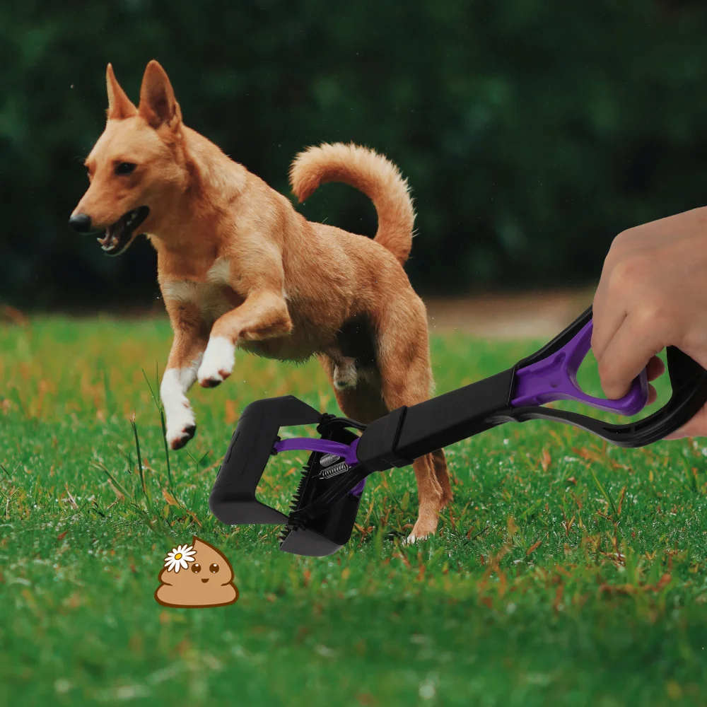 

1Pc Portable Dog Poop Scooper Long Handle Poop Shovel Waste Pickup Bags Included