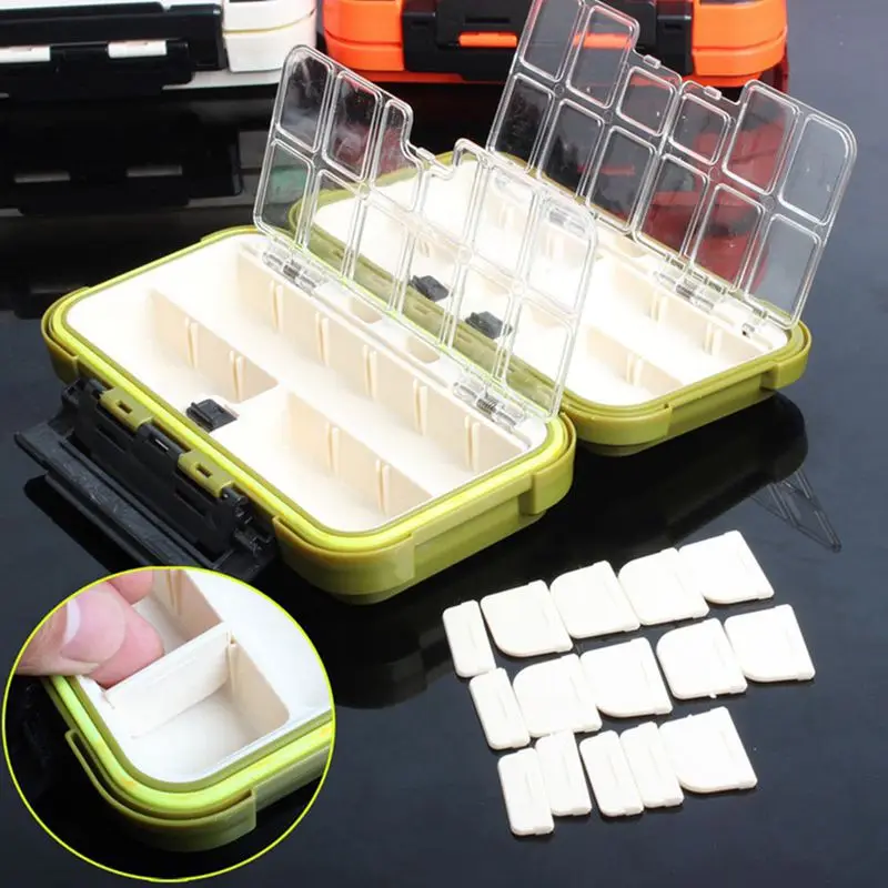 Lure Fishing Box 24 Compartments Double Layer Plastic Tackle Green | Спорт и развлечения
