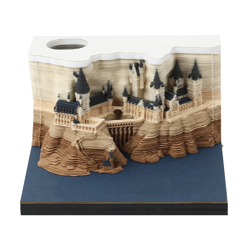 Omoshiroi-Bloc de notas 3D de construcci&oacute;n, dise&ntilde;o de Harry Potter, regalo de Navidad y A&ntilde;o Nuevo, novedad-2